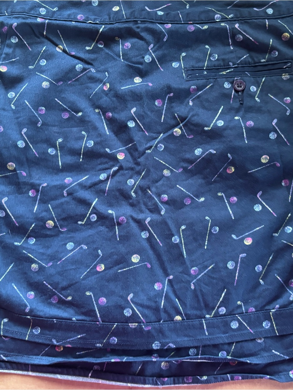 Lady Hagen Navy Golf-Print Button Down Shirt